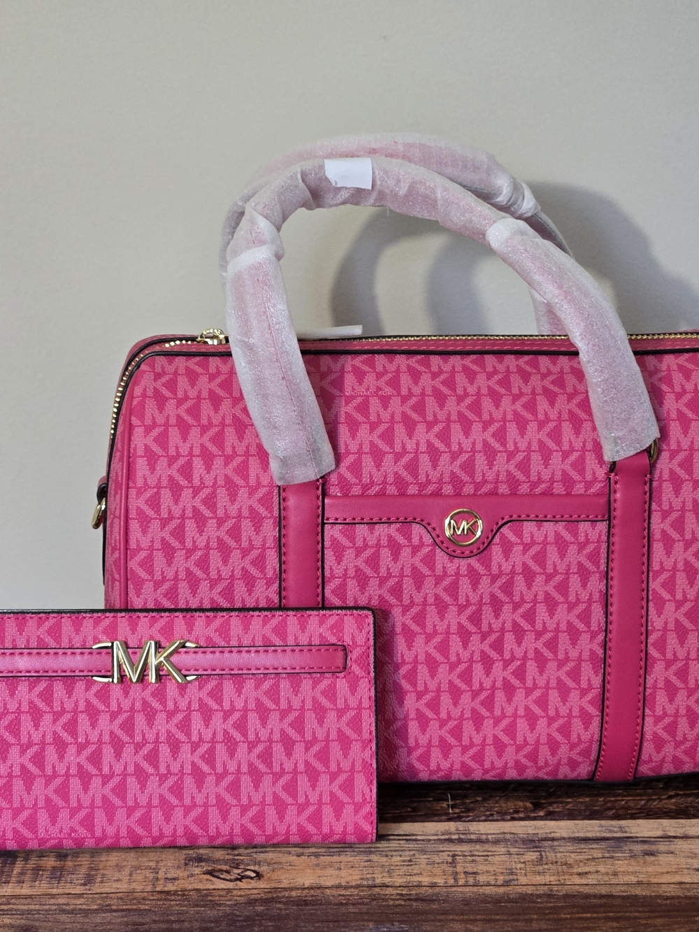 Michael Kors Travel Medium Duffle Satchel & Wallet Set
